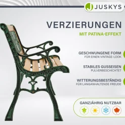 Gartenbank Venezia 2 Sitzer Bank aus lackiertem Holz aus Gusseisen