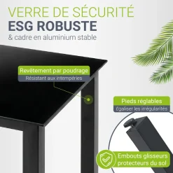 Gartengarnitur Milano Gartenset 7-teilig; Tischplatte aus Sicherheitsglas