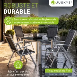 Gartengarnitur Milano Gartenset 7-teilig; Tischplatte aus Sicherheitsglas
