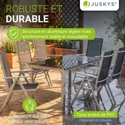 Gartengarnitur Milano Gartenset 7-teilig; Tischplatte aus Sicherheitsglas