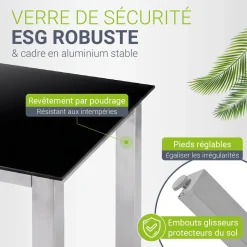Gartengarnitur Milano Gartenset 7-teilig; Tischplatte aus Sicherheitsglas