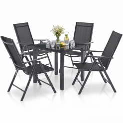 Gartengarnitur Milano Gartenset 7-teilig; Tischplatte aus Sicherheitsglas