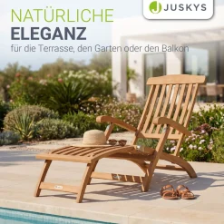 Gartenliege klappbar Evia Sonnenliege wetterfest aus geöltem Holz