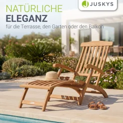 Gartenliege klappbar Evia Sonnenliege wetterfest aus geöltem Holz