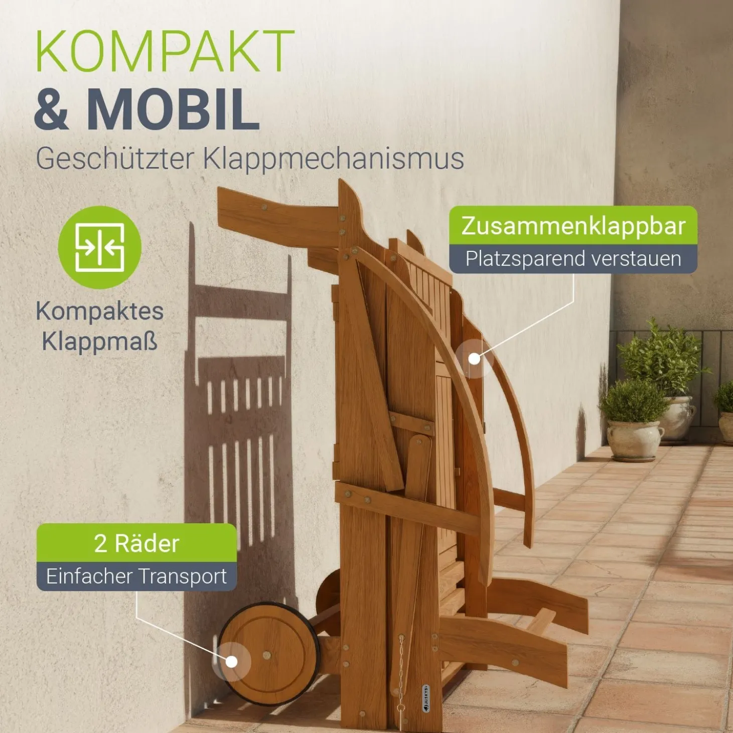Gartenliege klappbar SunScape Sonnenliege wetterfest mit verstellbarer Rückenlehne