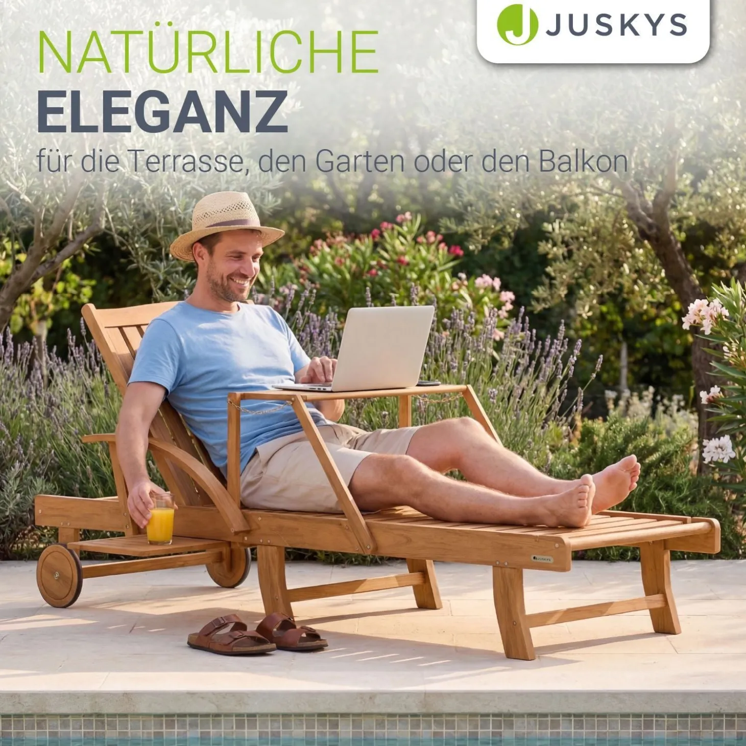 Gartenliege klappbar SunScape Sonnenliege wetterfest mit verstellbarer Rückenlehne