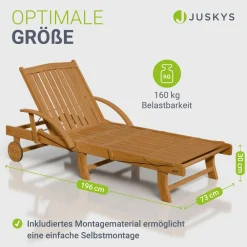 Gartenliege klappbar SunScape Sonnenliege wetterfest mit verstellbarer Rückenlehne