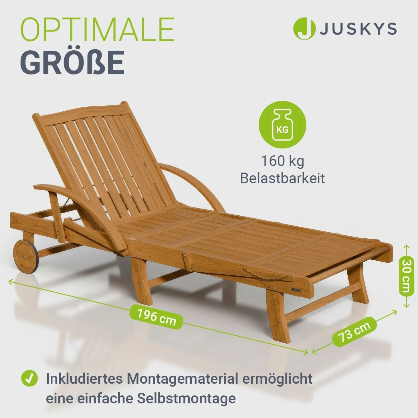 Gartenliege klappbar SunScape Sonnenliege wetterfest mit verstellbarer Rückenlehne