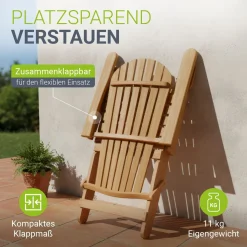 Gartenliegestuhl klappbar Korfu Wetterfester Liegestuhl aus Akazienholz