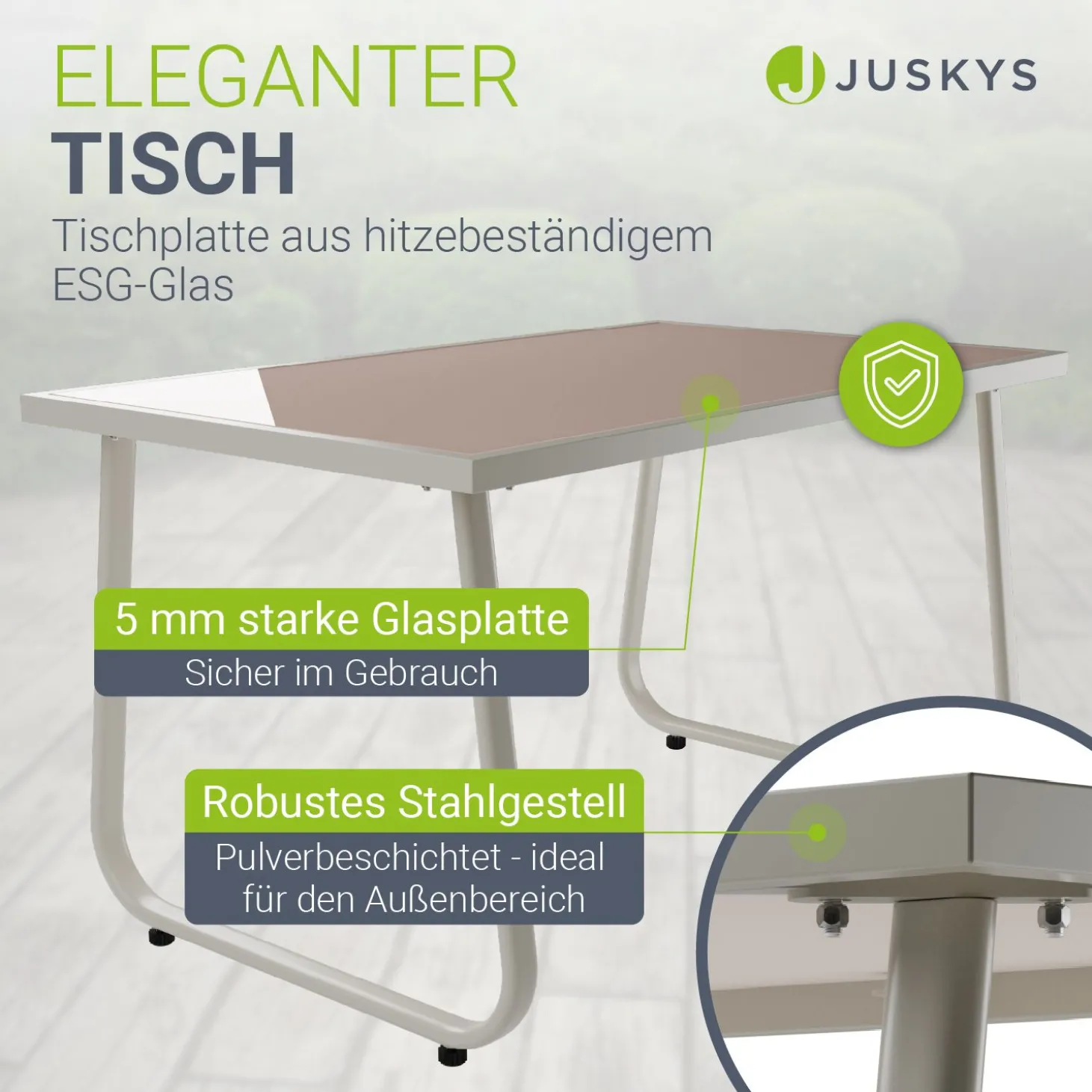 Gartenmöbelset Genua 4-teilig Sitzgruppe Garten wetterfest mit Tisch & Bank