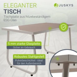 Gartenmöbelset Genua 4-teilig Sitzgruppe Garten wetterfest mit Tisch & Bank