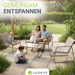 Gartenmöbelset Genua 4-teilig Sitzgruppe Garten wetterfest mit Tisch & Bank