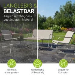 Gartenmöbelset Genua 4-teilig Sitzgruppe Garten wetterfest mit Tisch & Bank