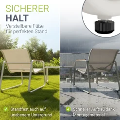 Gartenmöbelset Genua 4-teilig Sitzgruppe Garten wetterfest mit Tisch & Bank