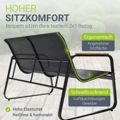 Gartenmöbelset Genua 4-teilig Sitzgruppe Garten wetterfest mit Tisch & Bank