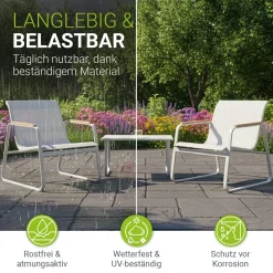 Gartenmöbelset Genua 4-teilig Sitzgruppe Garten wetterfest mit Tisch & Bank
