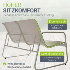 Gartenmöbelset Genua 4-teilig Sitzgruppe Garten wetterfest mit Tisch & Bank