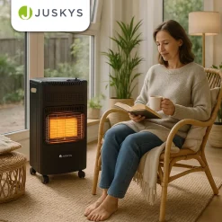 Gasheizer für Innenräume 3-Wärme-Stufen Heizstrahler mit bis zu 4200 Watt für Terrasse & Outdoor