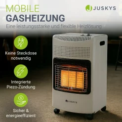 Gasheizer für Innenräume 3-Wärme-Stufen Heizstrahler mit bis zu 4200 Watt für Terrasse & Outdoor