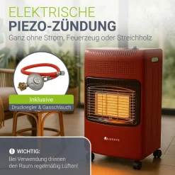 Gasheizer für Innenräume 3-Wärme-Stufen Heizstrahler mit bis zu 4200 Watt für Terrasse & Outdoor