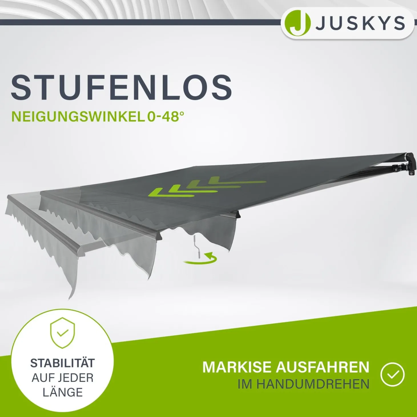 Gelenkarmmarkise mit Kurbel Markise für Terrasse & Balkon - inklusive Halterung