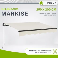 Gelenkarmmarkise mit Kurbel Markise für Terrasse & Balkon - inklusive Halterung