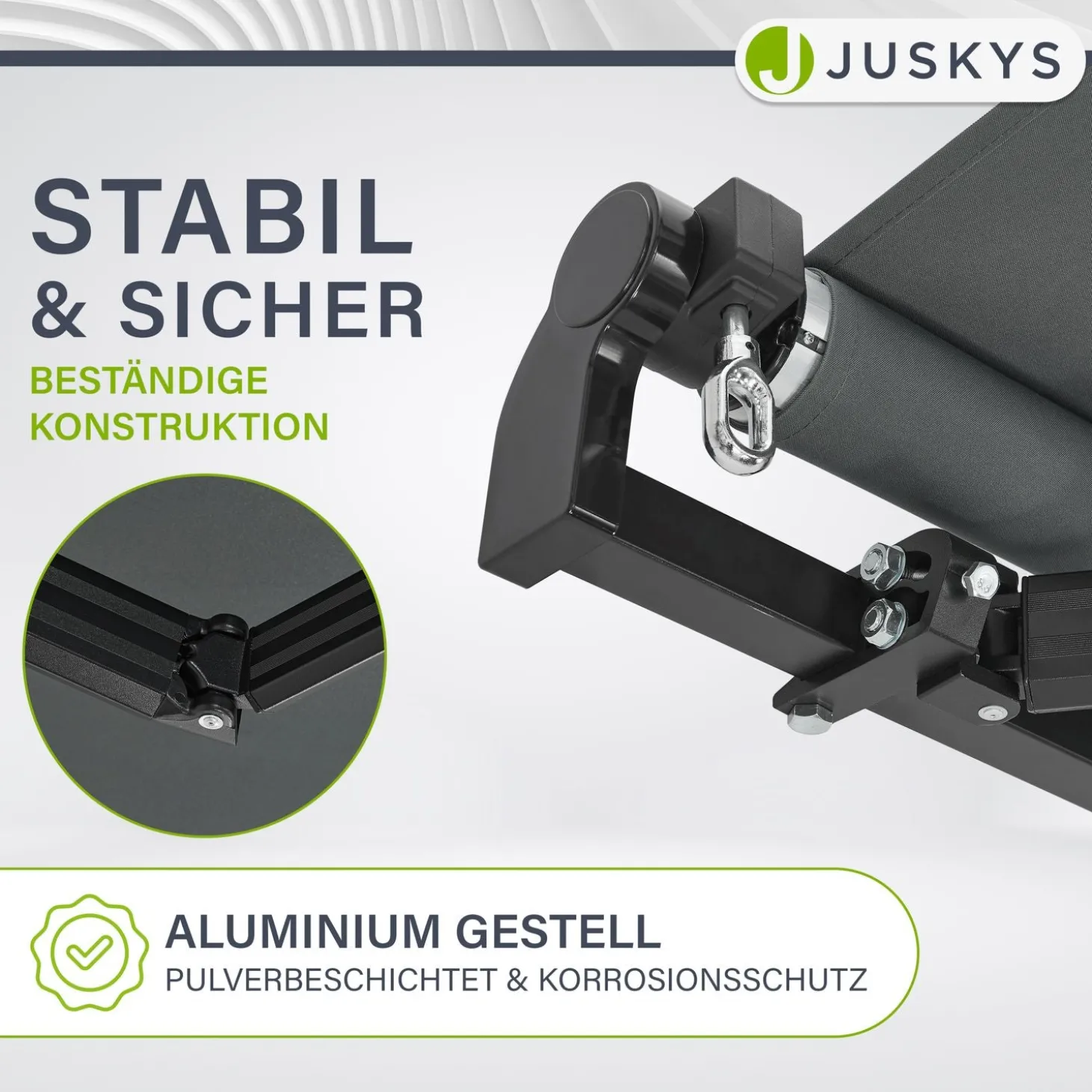 Gelenkarmmarkise mit Kurbel Markise für Terrasse & Balkon - inklusive Halterung