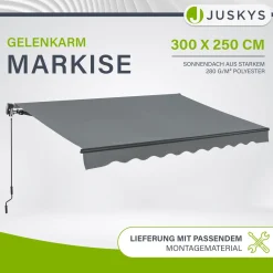 Gelenkarmmarkise mit Kurbel Markise für Terrasse & Balkon - inklusive Halterung