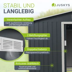 Gerätehaus Metall Geräteschuppen aus Metall mit Fundamentrahmen