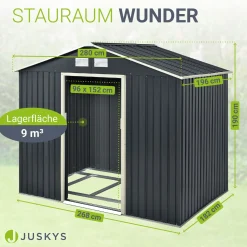 Gerätehaus Metall Geräteschuppen aus Metall mit Fundamentrahmen