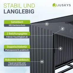 Gerätehaus Metall Geräteschuppen aus Metall mit Fundamentrahmen