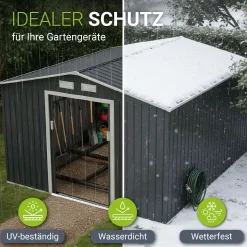 Gerätehaus Metall Geräteschuppen aus Metall mit Fundamentrahmen