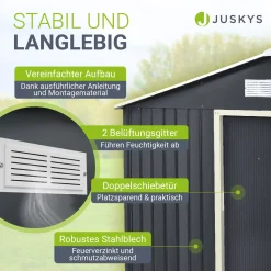 Gerätehaus Metall Geräteschuppen aus Metall mit Fundamentrahmen