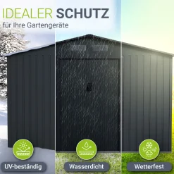 Gerätehaus Metall Geräteschuppen aus Metall mit Fundamentrahmen