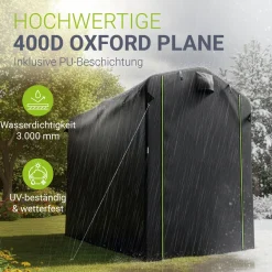 Gerätezelt für wetterfesten Schutz Zeltgarage für Fahrrad, Motorrad & Gartengeräte