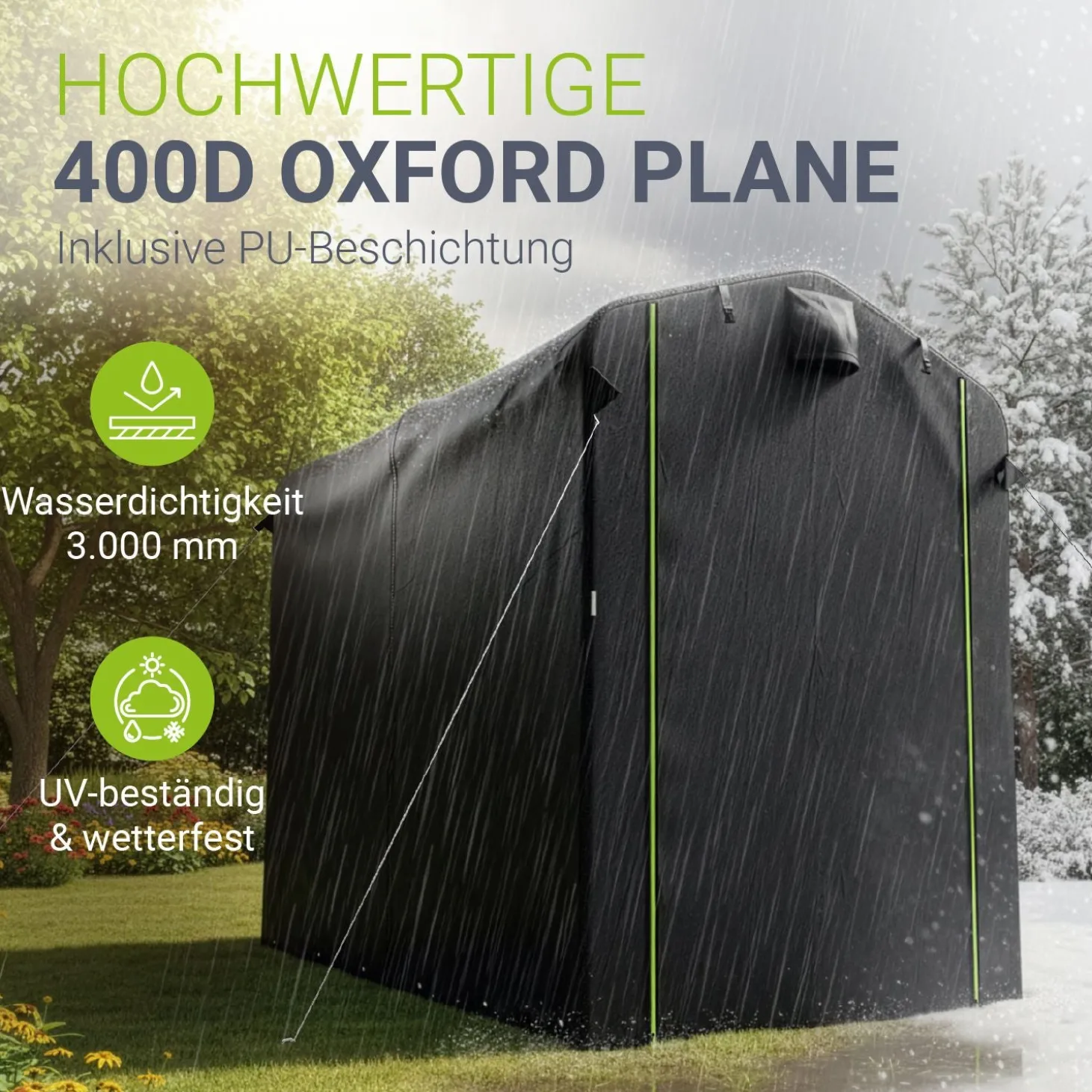 Gerätezelt für wetterfesten Schutz Zeltgarage für Fahrrad, Motorrad & Gartengeräte