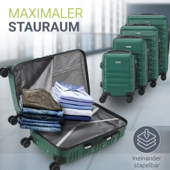 Hartschalen Kofferset Rom 3 & 4 tlg. Set mit schlagfester ABS-Hartschale, 360° Rollen