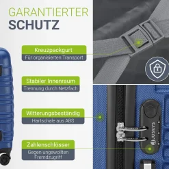 Hartschalen Kofferset Rom 3 & 4 tlg. Set mit schlagfester ABS-Hartschale, 360° Rollen
