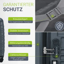 Hartschalen Kofferset Rom 3 & 4 tlg. Set mit schlagfester ABS-Hartschale, 360° Rollen