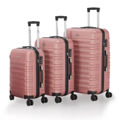 Hartschalen Kofferset Rom 3 & 4 tlg. Set mit schlagfester ABS-Hartschale, 360° Rollen