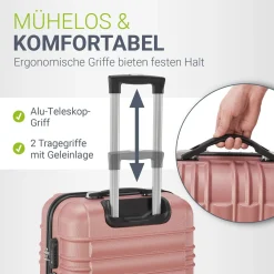 Hartschalen Kofferset Rom 3 & 4 tlg. Set mit schlagfester ABS-Hartschale, 360° Rollen