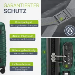 Hartschalen Kofferset Rom 3 & 4 tlg. Set mit schlagfester ABS-Hartschale, 360° Rollen