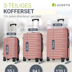 Hartschalen Kofferset Rom 3 & 4 tlg. Set mit schlagfester ABS-Hartschale, 360° Rollen