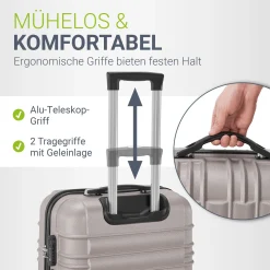 Hartschalen Kofferset Rom 3 & 4 tlg. Set mit schlagfester ABS-Hartschale, 360° Rollen
