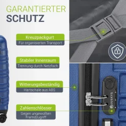 Hartschalen Kofferset Rom 3 & 4 tlg. Set mit schlagfester ABS-Hartschale, 360° Rollen