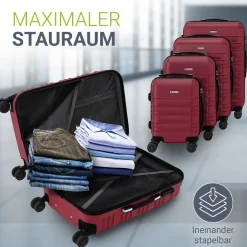 Hartschalen Kofferset Rom 3 & 4 tlg. Set mit schlagfester ABS-Hartschale, 360° Rollen