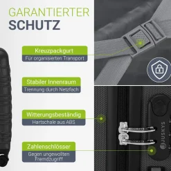 Hartschalen Kofferset Rom 3 & 4 tlg. Set mit schlagfester ABS-Hartschale, 360° Rollen