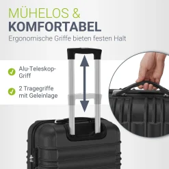 Hartschalen Kofferset Rom 3 & 4 tlg. Set mit schlagfester ABS-Hartschale, 360° Rollen