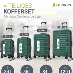 Hartschalen Kofferset Rom 3 & 4 tlg. Set mit schlagfester ABS-Hartschale, 360° Rollen