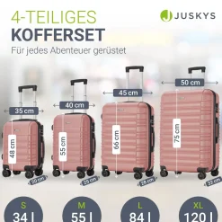 Hartschalen Kofferset Rom 3 & 4 tlg. Set mit schlagfester ABS-Hartschale, 360° Rollen